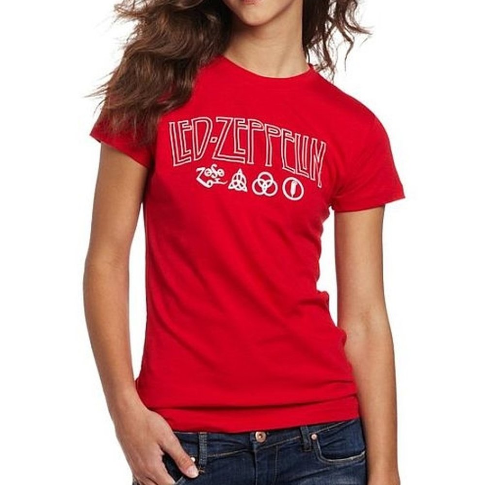 Led Zeppelin - Women's Tee in Red - S